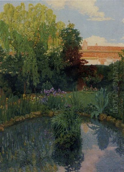 Le Jardin En Ete Oil Painting by Michel Auguste Colle