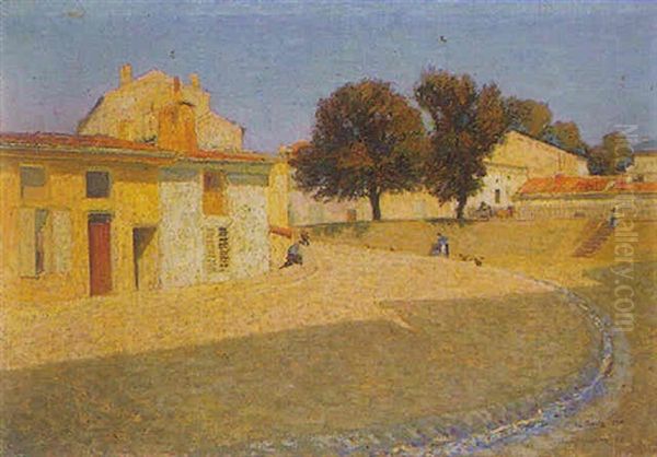 Le Village De Champigneulles Sous Le Soleil Oil Painting by Michel Auguste Colle