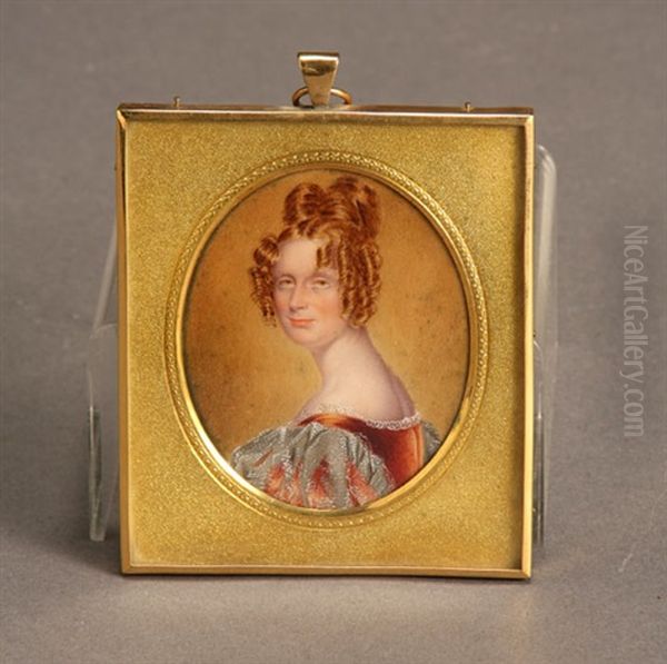 Miniature Portrait Of A Lady Oil Painting by Henry Collen