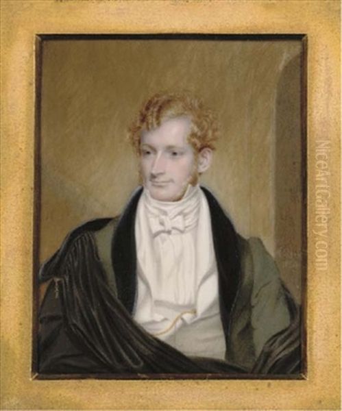 Mr F. Tracy, In Green Coat With Black Collar, Black Cloak Oil Painting by Henry Collen