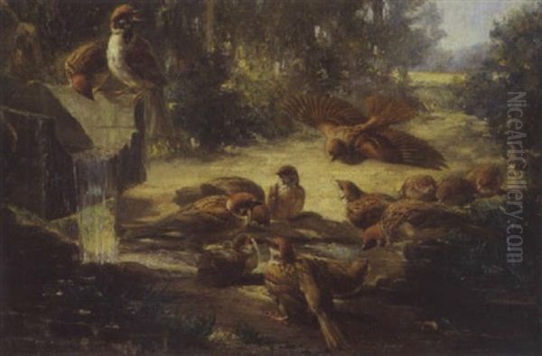 Les Oiseaux Oil Painting by Henry Collen