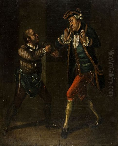 The Butcher And The Frenchman Oil Painting by John Collet