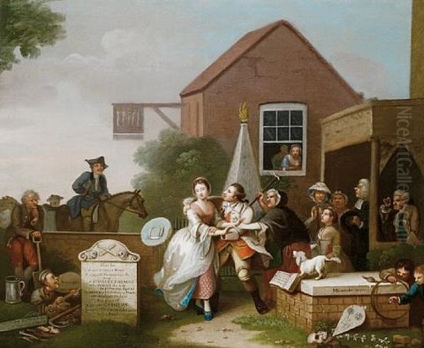 The Bold Attempt (+ The Rake's Party; Pair) Oil Painting by John Collet