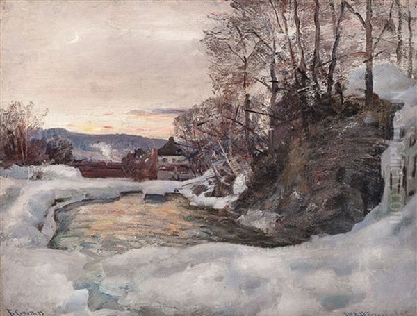 March Evening, From Mesna 1893 Oil Painting by Fredrik Jonas Lucian Botfield Collett