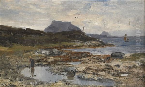 Ved Floro Oil Painting by Fredrik Jonas Lucian Botfield Collett