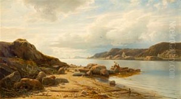 Fra Lysekil Oil Painting by Fredrik Jonas Lucian Botfield Collett