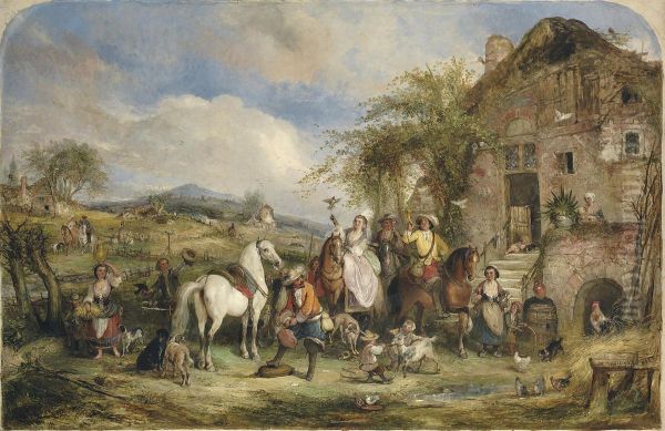 Before The Hunt Oil Painting by Henry Charles Andrews