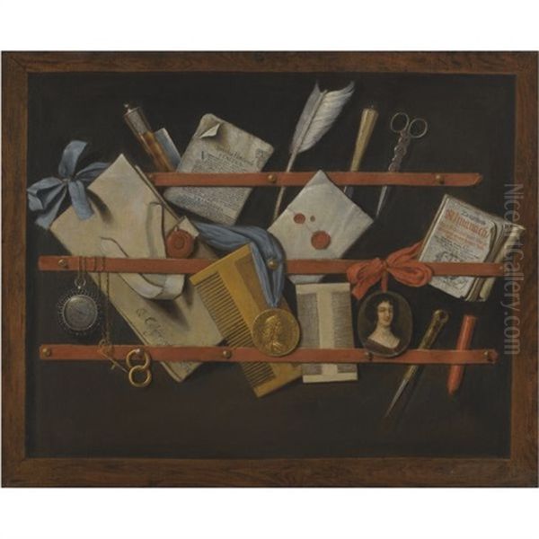 A Trompe L'oeil Still-life Oil Painting by Edward Collier