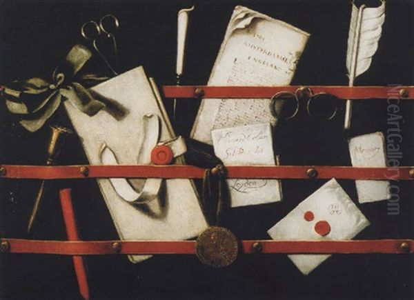 Trompe-l'oeil - Quodlibet (steckbrett) Oil Painting by Edward Collier