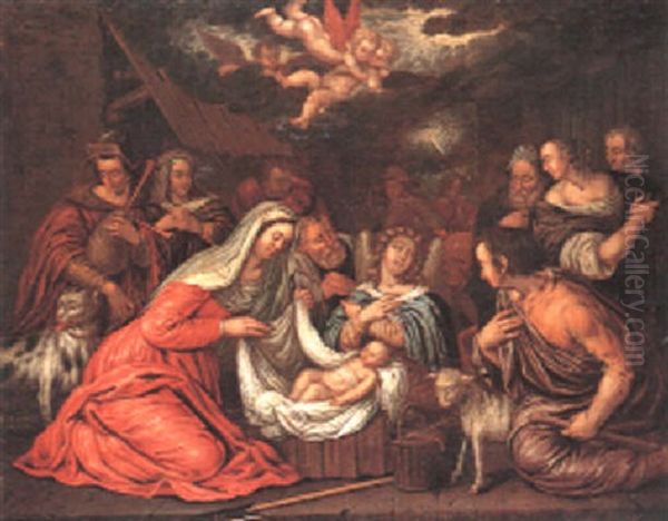 The Adoration Of The Shepherds Oil Painting by Edward Collier