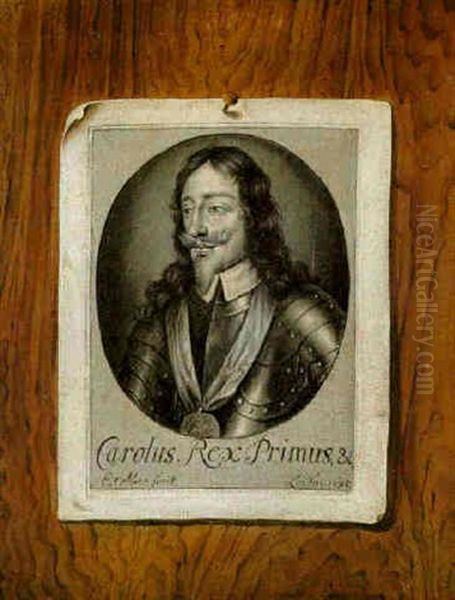 Trompe L'oeil Still Life Of A Print Of Charles I Oil Painting by Edward Collier