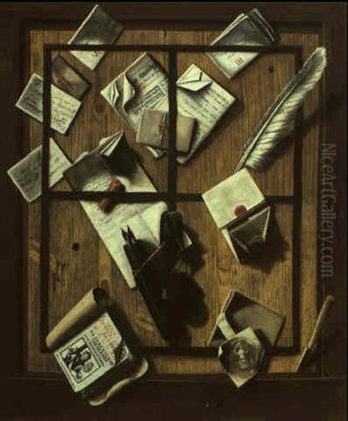 Trompe-l'oeil-stilleben Oil Painting by Edward Collier