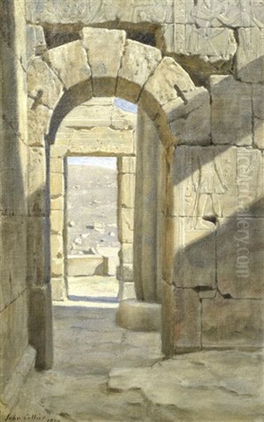 The Roman Arch In The Temple Of Luxor Oil Painting by John Collier