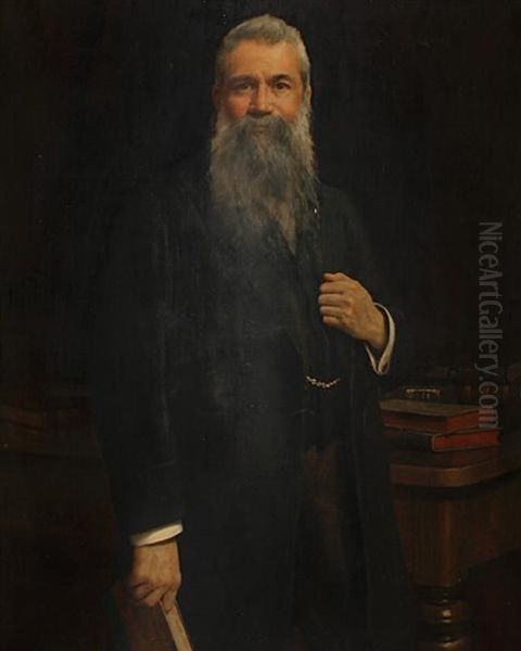 Portrait Of A Gentleman In His Library by John Collier