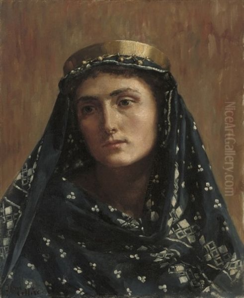 Portrait Of A Lady In Eastern Dress Oil Painting by John Collier