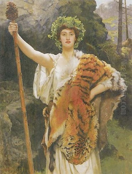 The Priestess Of Bacchus Oil Painting by John Collier