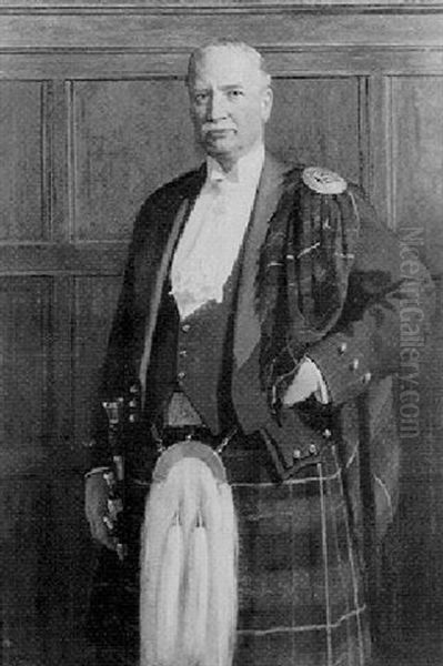 Portrait Of Sir George W. Paton Wearing A Kilt Oil Painting by John Collier