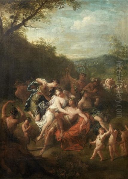 A Bacchanale Oil Painting by Hyacinthe Collin de Vermont