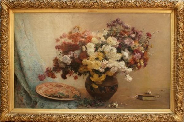 Vase De Fleurs Oil Painting by Louis Joseph Raphael Collin