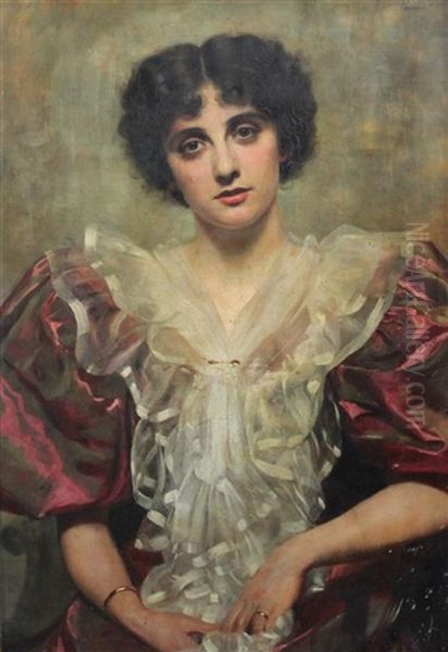 Portrait Of The Actress And Singer Marjorie Villis Oil Painting by Albert Henry Collings