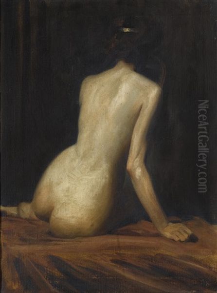 Study Of A Nude And Recruit To The Harem (2 Works) Oil Painting by Albert Henry Collings