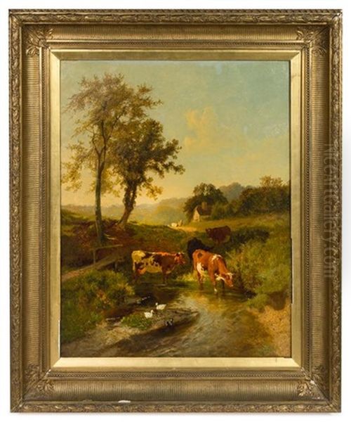 A Surrey Homestead Oil Painting by Charles Collins II