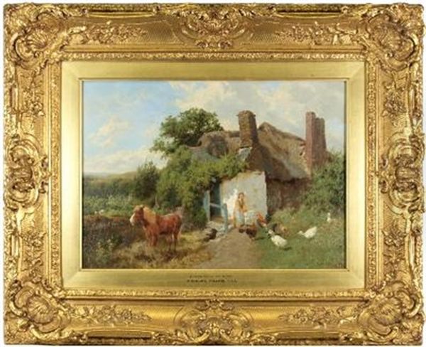 A Cornish Cottage Near St. Just Oil Painting by Charles Collins II