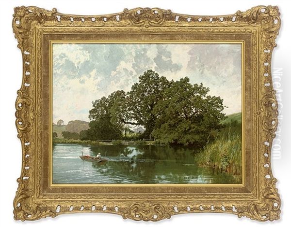 Paddington Mill Pond, Near Abinger, Surrey Oil Painting by Charles Collins II