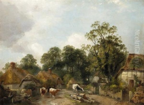 Near Dorking, Surrey Oil Painting by Charles Collins II