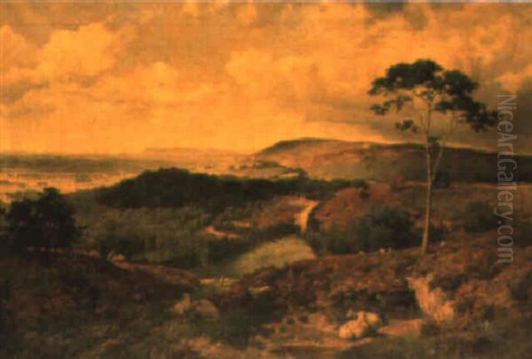 View At Holmbury Hill, With Coneyhurst And Blackdown In The Distance Oil Painting by Charles Collins II