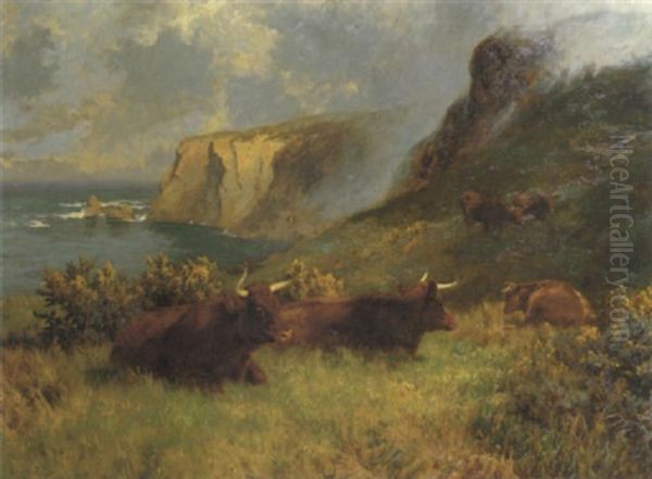 On The Cornish Coast Oil Painting by Charles Collins II