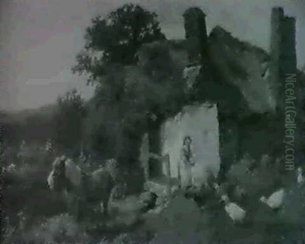 A Cornish Cottage Near St. Just Oil Painting by Charles Collins II