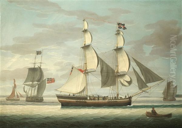 A Brig And Other Shipping In The Solway Firth Oil Painting by Henry Collins