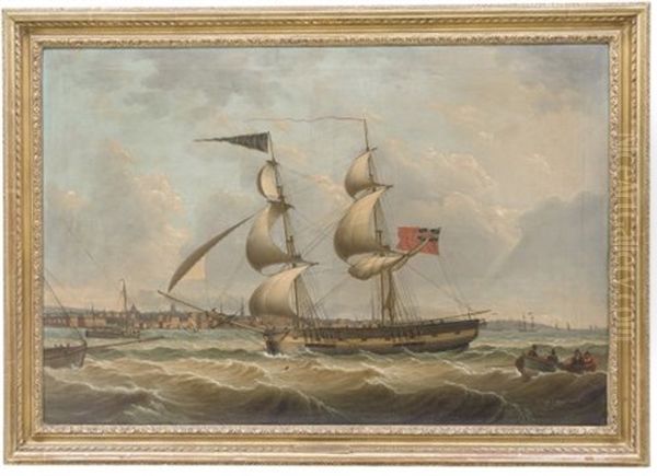 The Snow Elizabeth Entering Liverpool Harbor Oil Painting by Henry Collins