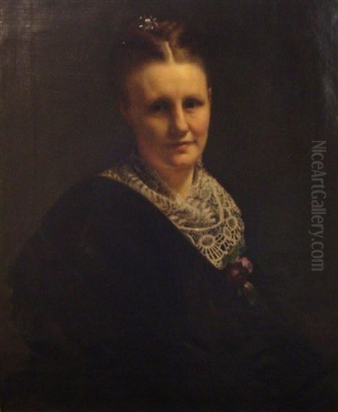 Portrait Of A Woman In Period Dress Oil Painting by Hugh Collins