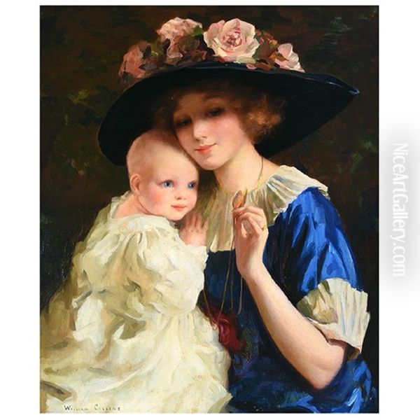 Portrait Of A Mother And Child Oil Painting by William Collins