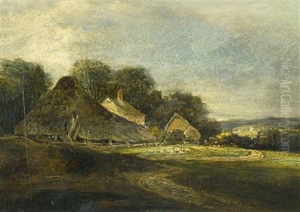 Englisches Cottage Oil Painting by William Collins