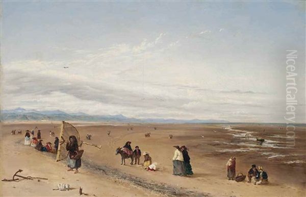 Taking A Turn At Low Tide Oil Painting by William Collins