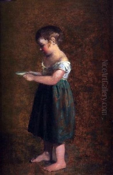 Young Girl With Bowl Of Milk Oil Painting by William Collins