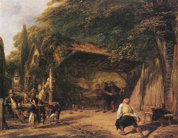 Skittle Players Oil Painting by William Collins