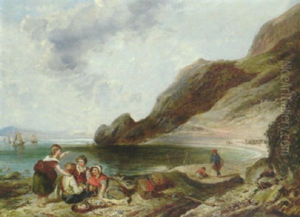 Sallskap I Vila Efter Musselplockning Oil Painting by William Collins