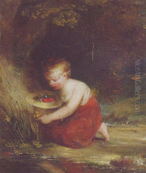 Picking Flowers Oil Painting by William Collins