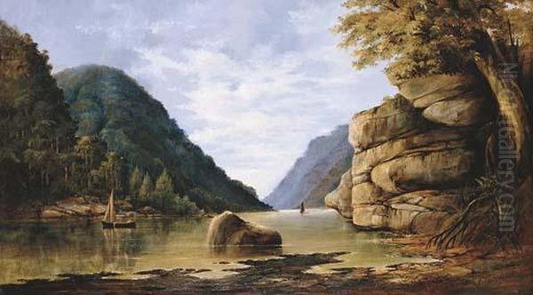 On The Nepean River, New South Wales Oil Painting by William Andrews