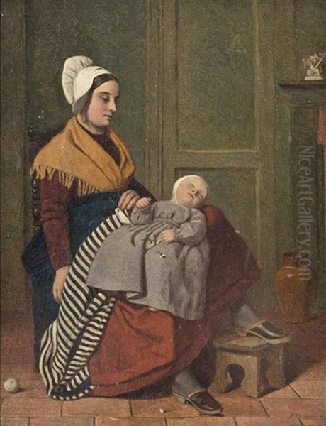 The Young Mother Oil Painting by James Collinson