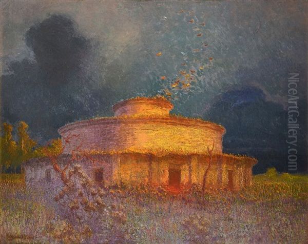 El Palomar De Caseros Oil Painting by Pio Collivadino