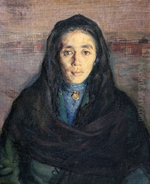 La Mantilla Negra Oil Painting by Pio Collivadino