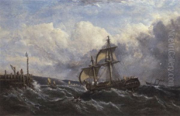 Limping Into Port Oil Painting by Ebenezer Colls