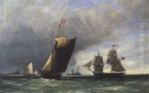 Off Harwich Oil Painting by Ebenezer Colls