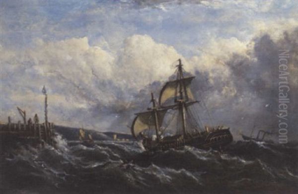 Limping Into Port Oil Painting by Ebenezer Colls