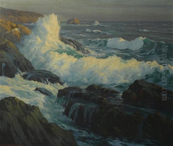 Flood Tide (la Jolla) Oil Painting by Roi Clarkson Colman